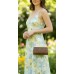 Evening Bag - Braided Straw Like w/ Metal Frame - Brown - BG-92070BR